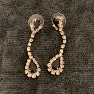 Faux diamond drop earrings